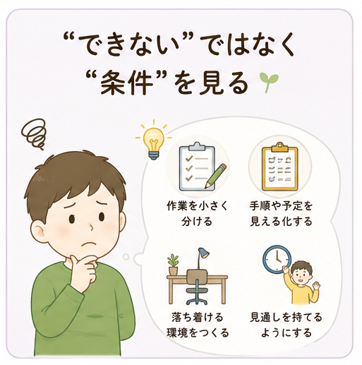 “できない”ではなく“条件”を見る